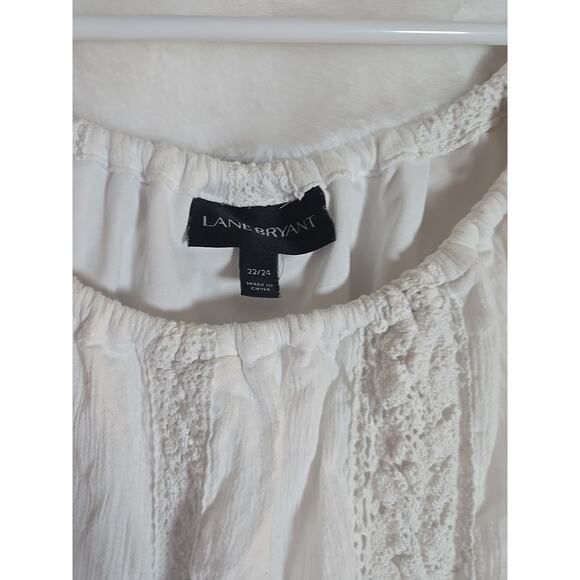 Western Cottagecore Plus Lane Bryant 22 / 24 White Eyelet Dress - Picture 3 of 7